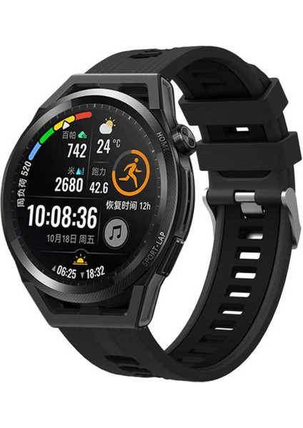 Galaxy Watch 4 Classic (46MM) 20MM Için Iki Renkli Silikon Kordon-55 Siyah