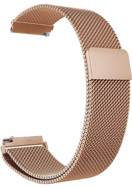 Galaxy Watch Active 2 (40MM) 20MM Için Mıknatıslı Hasır Metal Kordon-12 Rose Gold