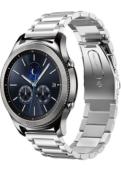 Amazfit Gts 2 Mini 20MM Için Klasik Metal Kordon-04 Gümüş
