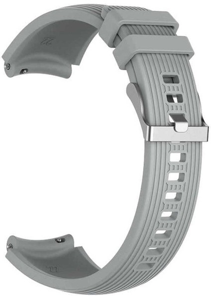 Huawei Watch Gt 2e 22MM Için Çizgili Silikon Kordon-18 Gri