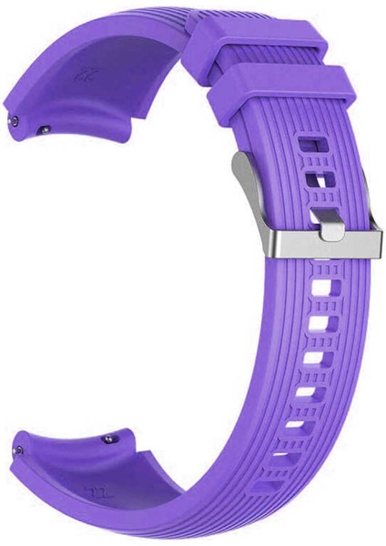 Xiaomi Watch S1 22MM Için Çizgili Silikon Kordon-18 Mor