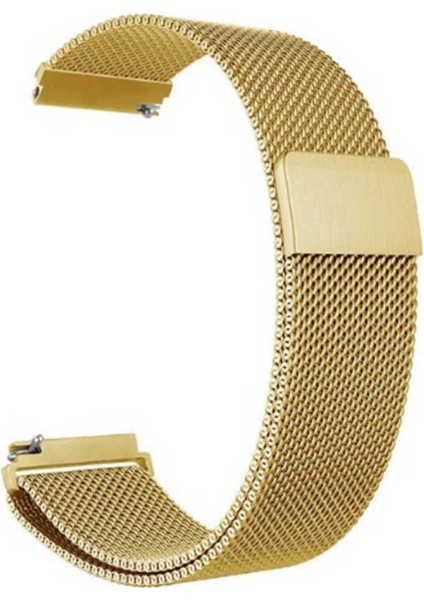 Huawei Watch Gt 4 (46MM) Için Mıknatıslı Hasır Metal Kordon-12 Gold