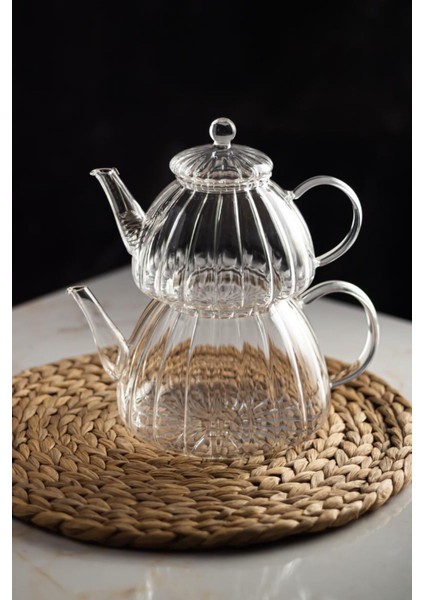 Ginata Isaya Dayanıklı Borosilikat Cam Çaydanlık 750 / 1300 ml