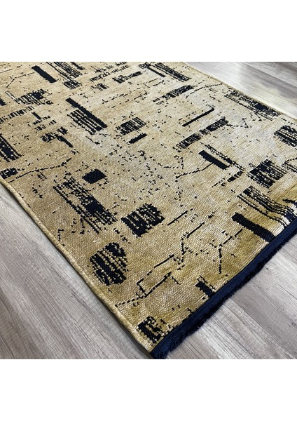 Hardal Soyut Desenli Kilim - Yumuşak & Nostaljik Salon ve Mutfak Halısı - Hoom Rugs Prestij Eko 111