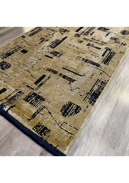 Hardal Soyut Desenli Kilim - Yumuşak & Nostaljik Salon ve Mutfak Halısı - Hoom Rugs Prestij Eko 111