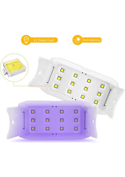 Portatif Mini Uv LED Lamba Manikür Tırnak Kurutucu Siyah 36 W