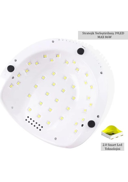 X3 Max Manikür Tırnak Kurutucu Uv LED Lamba Pembe 86 W