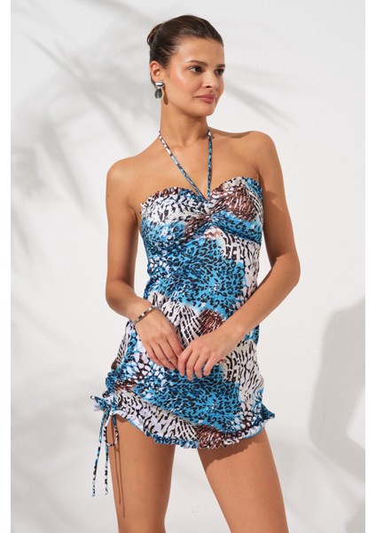 Jersey Soft Straplez Elbise Mayo Ocean 231128-T fırsatları