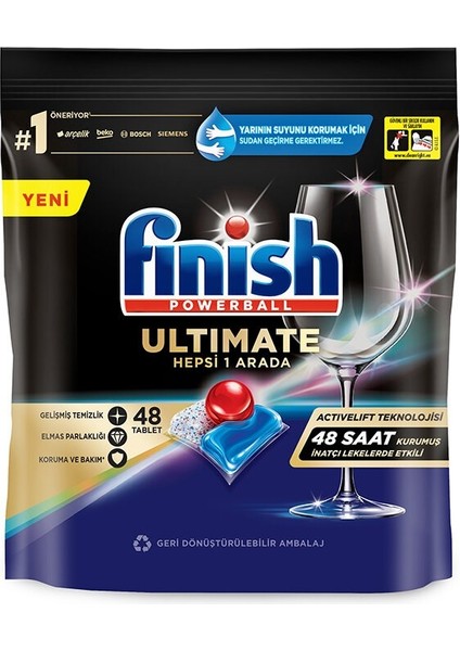 Ultimate Bulaşık Makinesi Tableti 48'li 2 Paket (96 Kapsül)