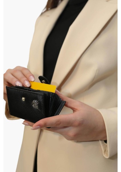 SSL-1029 Siyah Unisex Deri Kartlık