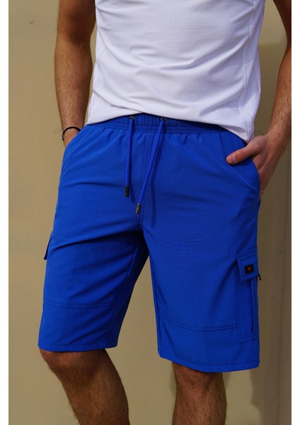 Erkek Havuz Deniz Kargo Cep Şort Düz 444 Saks fiyatları
