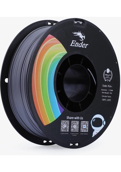 Ender Pla+ Filament Gri 1.75MM 1kg