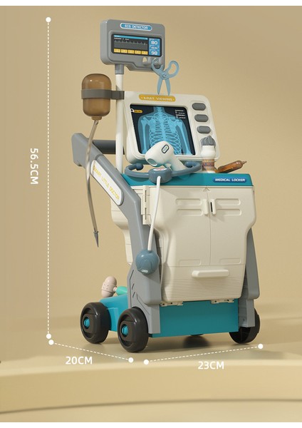 Çocuk Tıbbi Arabası Seti Çocuk Oyun Evi Tıbbi Tezgah Doktor Oyuncak Simülasyon Tıbbi Gadget (Yurt Dışından)