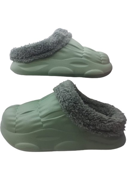 Kadın Pastel Yeşili Kaymaz Taban Içi Peluşlu Eva Terlik AB78-111