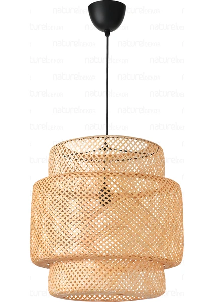 Sinnerlig Bambu Avize 50cm- İskandinav, Modern, Bohem, Rattan Avize, Aydınlatma