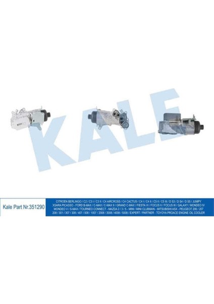 351290 Kale Oto Radyatör 351290 Yağ Soğutucu Part-Berl-Fiesta Vı Focus Connect C2 C3 C3 C4 C5 Ds3 Jumpy 307