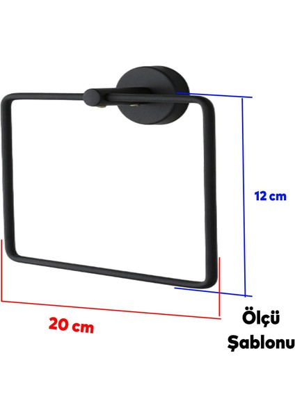 Kare Siyah Havluluk Lavabo Banyo Mutfak Aparat Standı Bez Havlu Askısı Paslanmaz Metal Vidalı modelleri