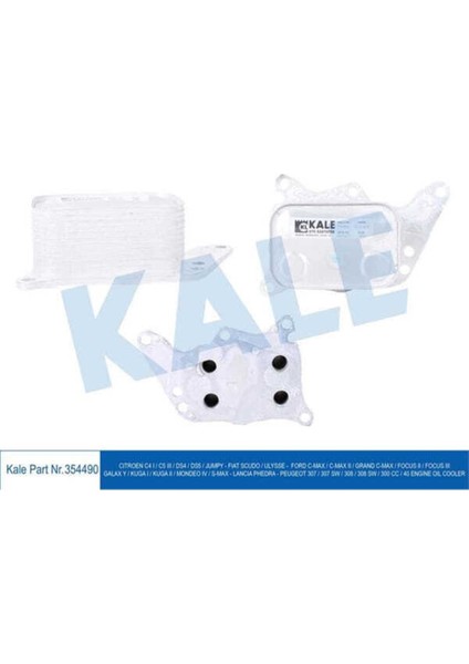 354490 Kale Oto Radyatör 354490 Yağ Soğutucu (Kütük) C4 I C5 Iıı Ds4 Ds5 Jumpy Scudo Ulysse C-Max C-Max Iı
