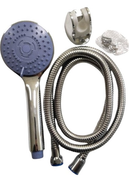 Setti Docia, Krom Duş Seti, 5 Kademe Ayarlı Başlık, Mafsal, Spiral Hortum fiyatları