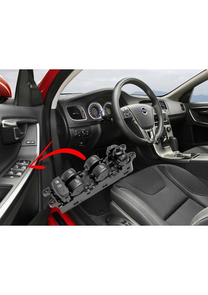 Volvo S40 V50 C30 S60 V60 S80 V70 V40 Cam Açma Düğmesi Sol Ön