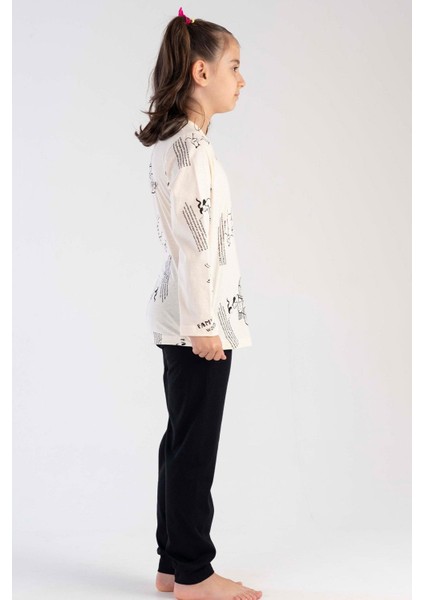 Kız Çocuk Uzun Kol Bej Pijama Takımı C3T0N3O118 modelleri
