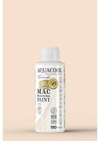 Trend M.a.c Su Bazlı Akrilik Hobi Boyası 150 Ml. 157 Fildişi