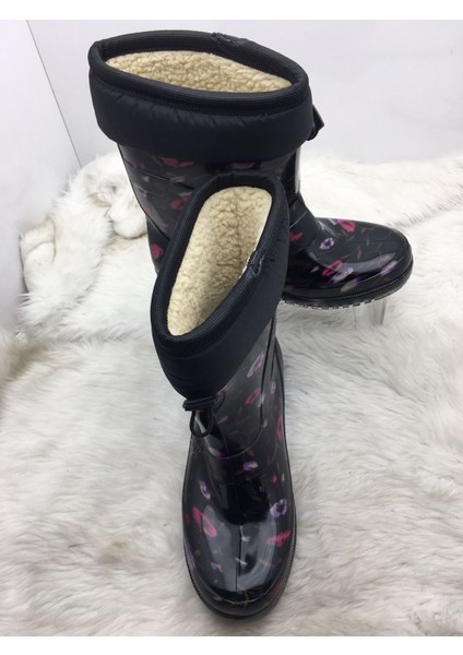 Çiğdem Içi Tüylü Çiçekli Lastik Çizme - Renkli - 40 - ST01600-RENKLİ-40 modelleri