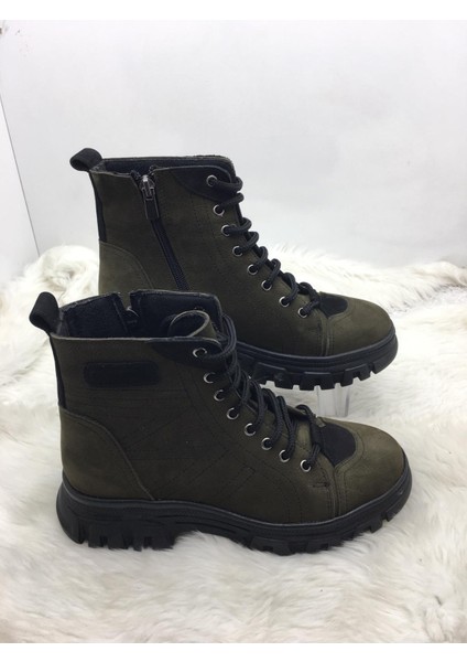 Çiğdem Yeşil Gerçek Crayz Deri Fermuarlı Kadın Bot (Enzo B7A) - Yeşil - 37 - ST01608-YEŞİL-37 modelleri