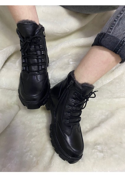 Siyah Gerçek Crayz Deri Fermuarlı Bot (F006) - Siyah - 33 - ST01626-SİYAH-33 fiyatları