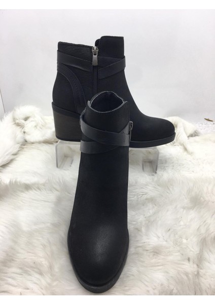 Siyah Gerçek Deri Fermuarlı Topuklu Kadın Bot (B7) - Siyah - 38 - ST01458-SİYAH-38 fiyatları