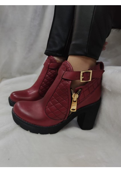 Çiğdem Gerçek Deri Bordo Bilek Boy Bot (B5A) - Bordo - 39 - ST01435-BORDO-39 modelleri