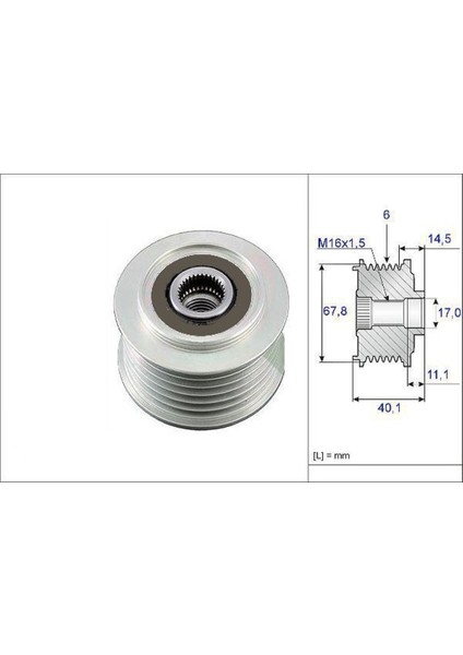 588050 Alternatör Kasnagı Uyumlu Transporter T4 2.5 Tdı Ajt Anj