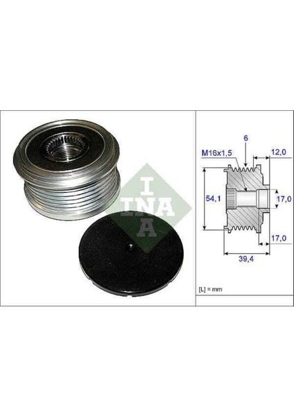 535009010 535009010 Alternatör Kasnağı Rulmanlı Fiesta V 01-10 -Fusion 02-05 1.4 Tdcı Mada 2 1.4 CD 03- 6