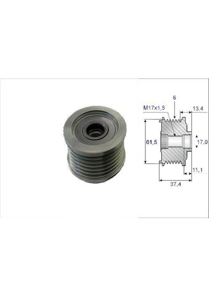 588089 Alternatör Kasnagı Doblo 01-05 Marea Brava Bravo 1.9 Jtd Uyumlu
