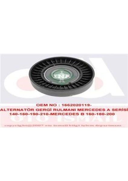532040430 532040430 Alternatör V Kayış Gergi Rulmanı Mercedes A Serisi 140-160-190-210 Mercedes B 160-180-