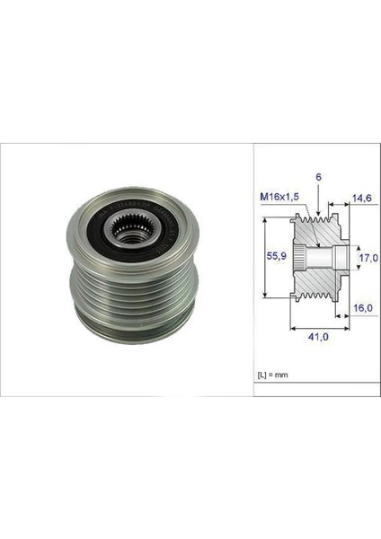 588024 Alternatör Kasnagı Golf  V Vı Bora 98-05 Polo Jetta Passat Scırocco Tıguan Caddy Transporter Uyumlu