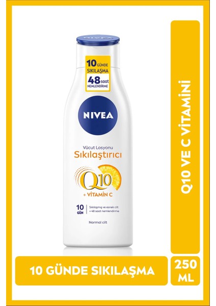 4 adet Nivea Q10 250 ml Sıkılaştırıcı Vücut Losyonu 10 Günde Sıkılaşma Süper Eko Paket