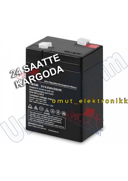 Gold Silver  GS2630 Fenere Uyumlu Akü 6V4AH - GS2630 Uyumlu Akü 6 Volt 4 Amper Kuru Tip Bakımsız Akü - GS-2630 Aküsü GS-2630 Akü 6V4AH Akü