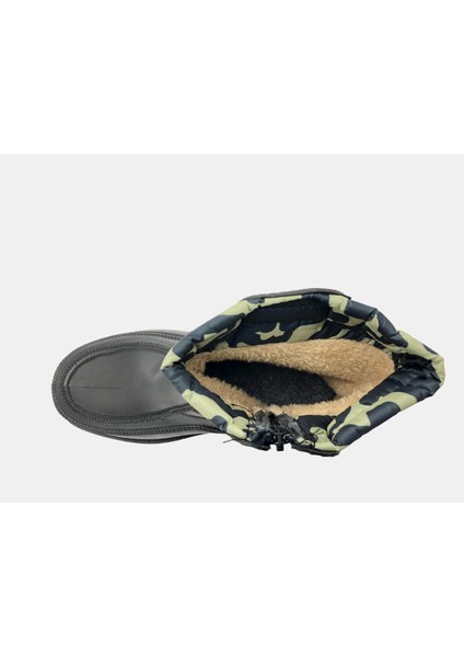 Rençber Bahçe Kısa Lastik Çizme Unisex - Siyah-Kamuflajlı - 44