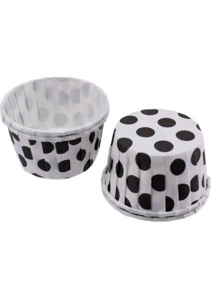 Cupcake Kalıbı Büyük Boy 62*40 mm - 50'li Puantiyeli Beyaz modelleri