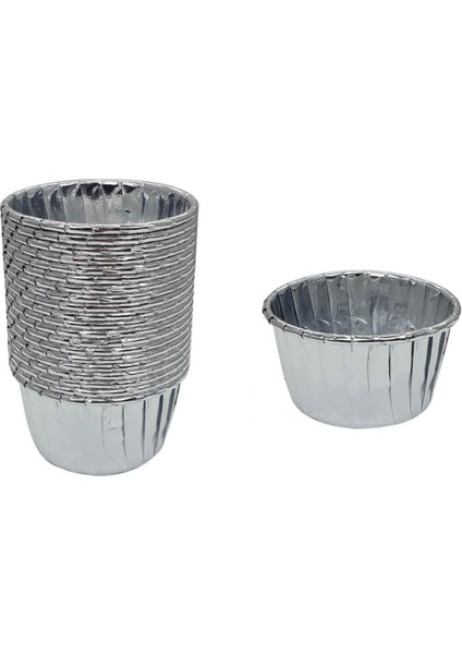 Kek Kapsülü Metalik Gümüş 20 Li 4 x 7 cm