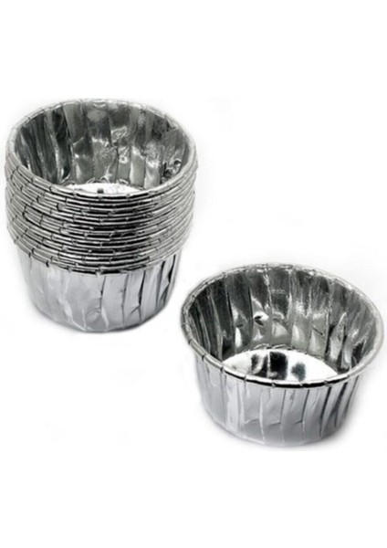 Cupcake Kalıbı Minik Boy 38*30 Sufle-Muffin Kek Kalıbı - 24 Adet Gümüş