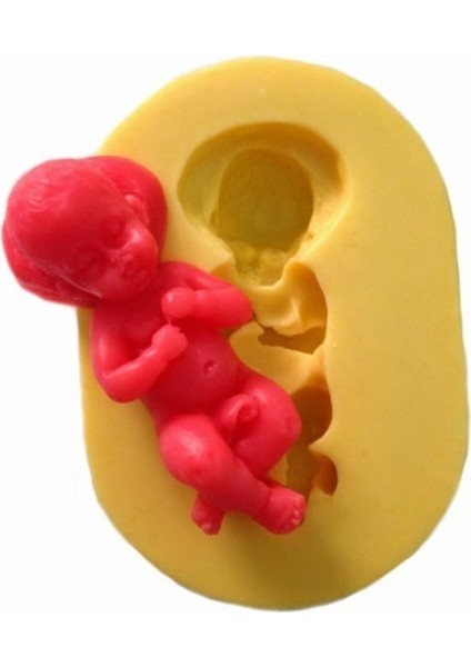 Silikon Sırt Üstü Yatan Bebek Kalıbı 5x7 cm