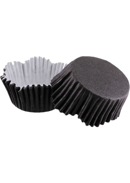 Cupcake Kalıbı Dalgalı Kek Kalıbı 65X38 mm - 100'LÜ Siyah 3.8x6.5 cm