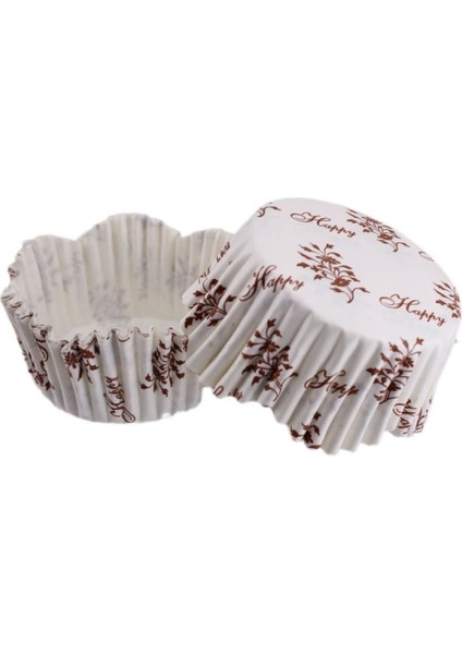 Cupcake Kalıbı Pet Kapsül Dalgalı Sarmaşık Desenli Kek Kalıbı 65X38 mm - 100'LÜ 3.8 cm fiyatları