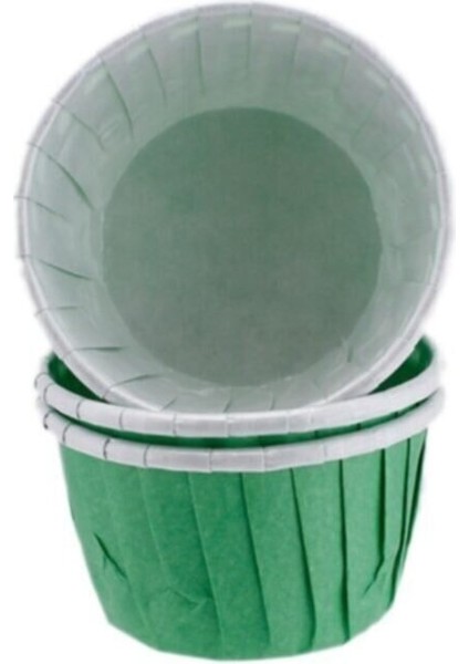 Cupcake Kalıbı Minik Boy Düz Renk 38*30 mm - 100 Adet Yeşil