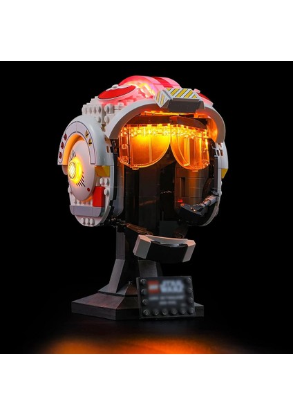 Brıksmax Luke Skywalker'dan LEGO Star Wars Kaskı Için LED Aydınlatma Seti (Kırmızı Beş) - LEGO 75327 Yapı Taşları Modeli ile Uyumlu - LEGO Seti Dahil Değildir