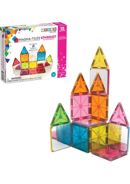 Magnatiles 18915 Parılıtlı ve Aynalı 15'li Set, Çok Renkli