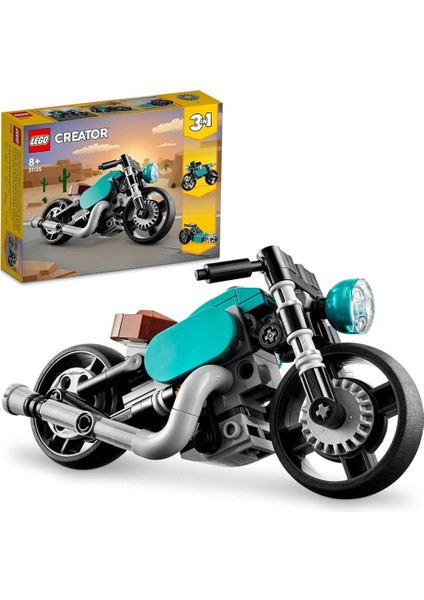 Creator Klasik Motosiklet 31135-8 Yaş ve Üzeri Çocuklar Için Sokak Motosikleti ve Dragster Modelleri Içeren Yaratıcı Oyuncak Yapım Seti (128 Parça)