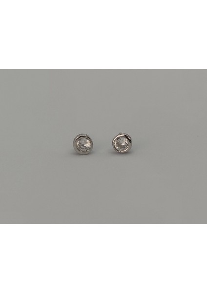 Zirkon Taşlı Tektaş 925 Ayar 3 mm Halka Gümüş Küpe fiyatları